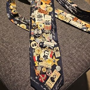 VINTAGE Tie Presidents Historical Print Necktie Republican Men 100% Silk